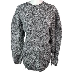 Pacsun Crew Neck Black/White Marled Pullover Side Zippers Slouch Women’s Sz L